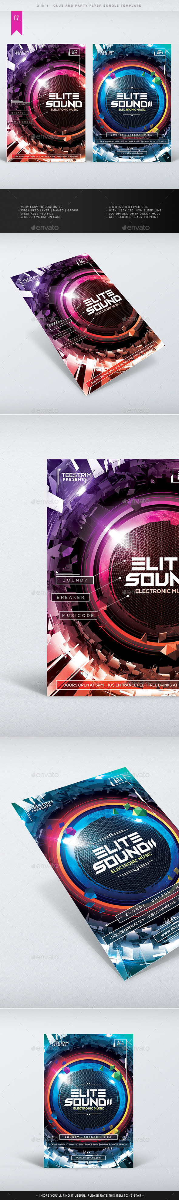2 in 1 - Flyer Bundle V.7 - Clubs & Parties Events
