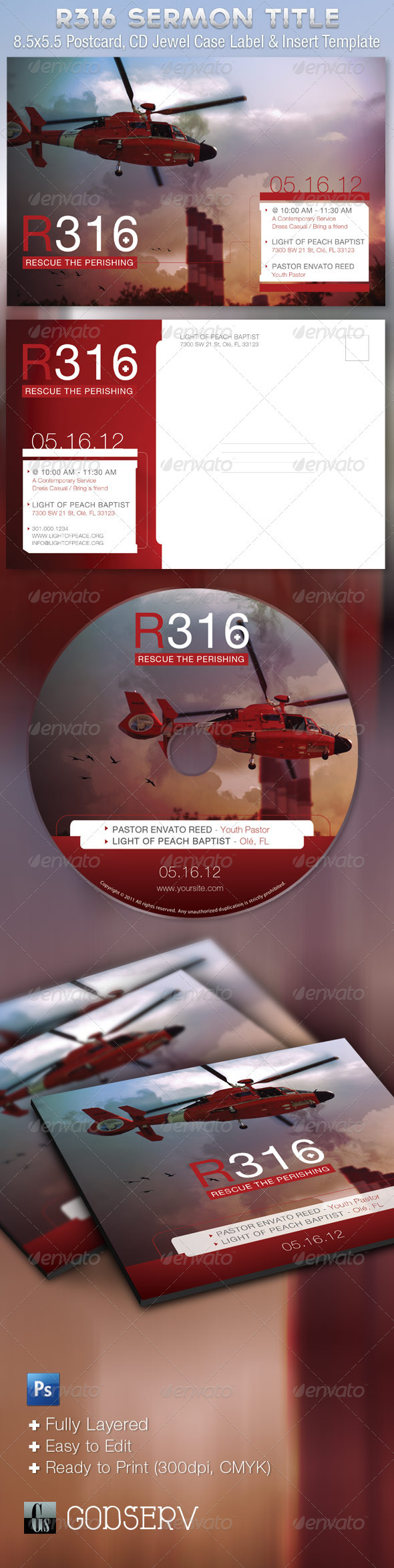 Rescue Flyer CD Photoshop Template - Church Flyers
