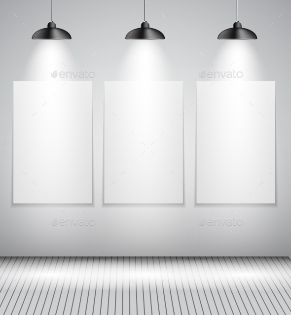 Background with Lighting Lamps and Frames - Backgrounds Decorative