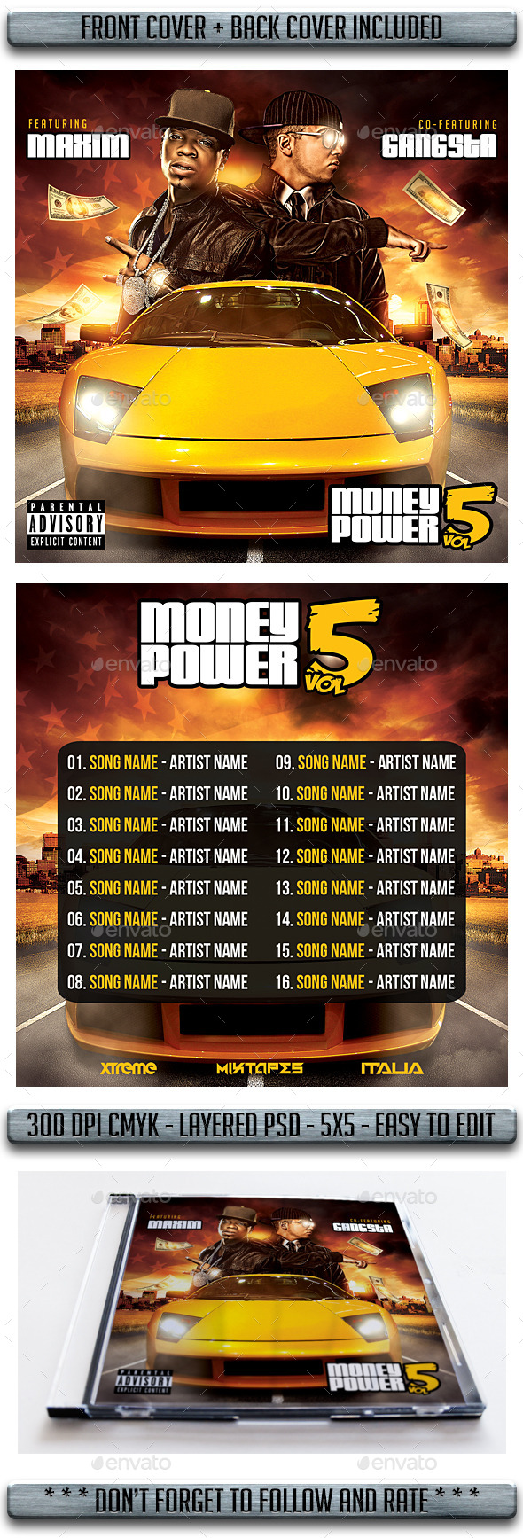 Mixtape Cover Template - CD & DVD Artwork Print Templates