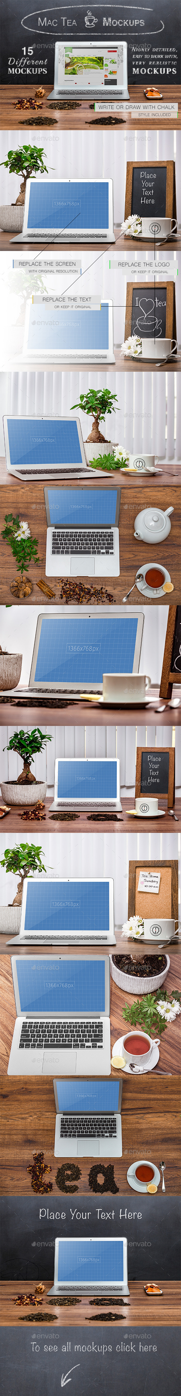 15 Mac-Tea Mockups - Laptop Displays