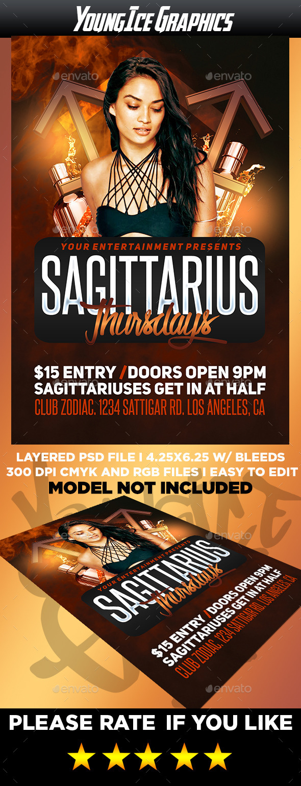 Sagittarius Thursdays Flyer Template - Clubs & Parties Events