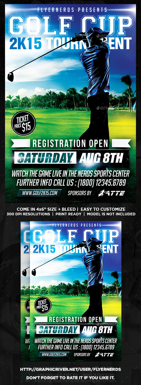 Golf Cup 2K15 Tournament Sports Flyer - Sports Events