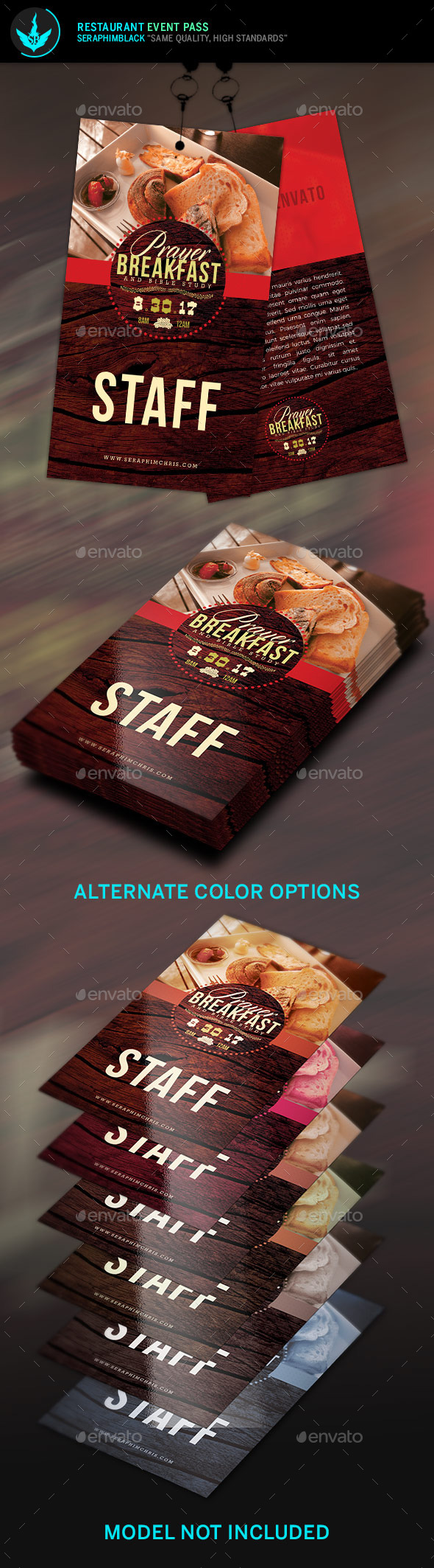 Restaurant Event Pass Template - Miscellaneous Print Templates