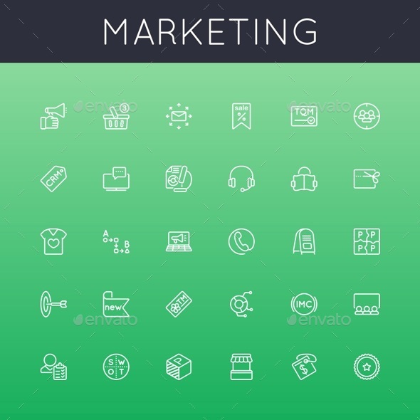 Vector Marketing Line Icons - Business Icons