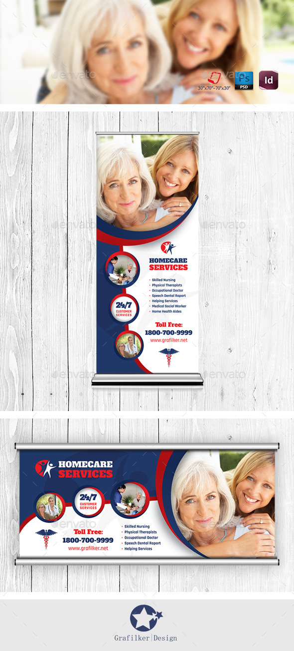 Home Care Billboard & Roll-Up Templates - Signage Print Templates