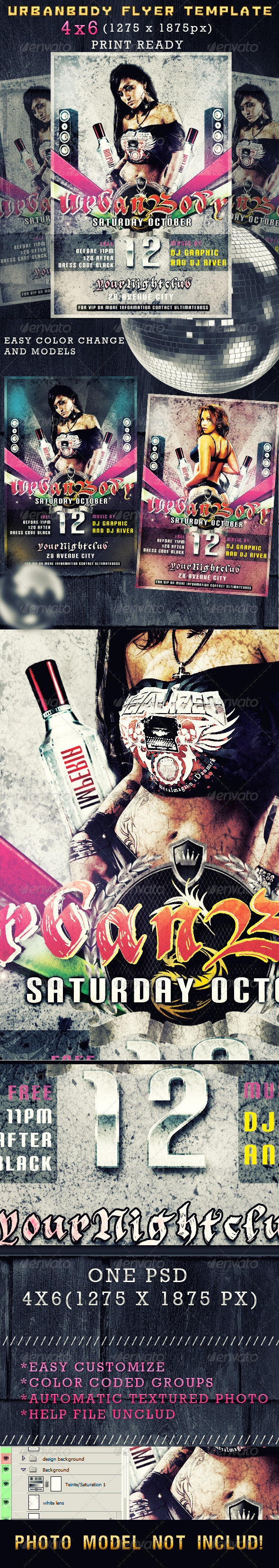 Urbanbody flyer - Clubs & Parties Events