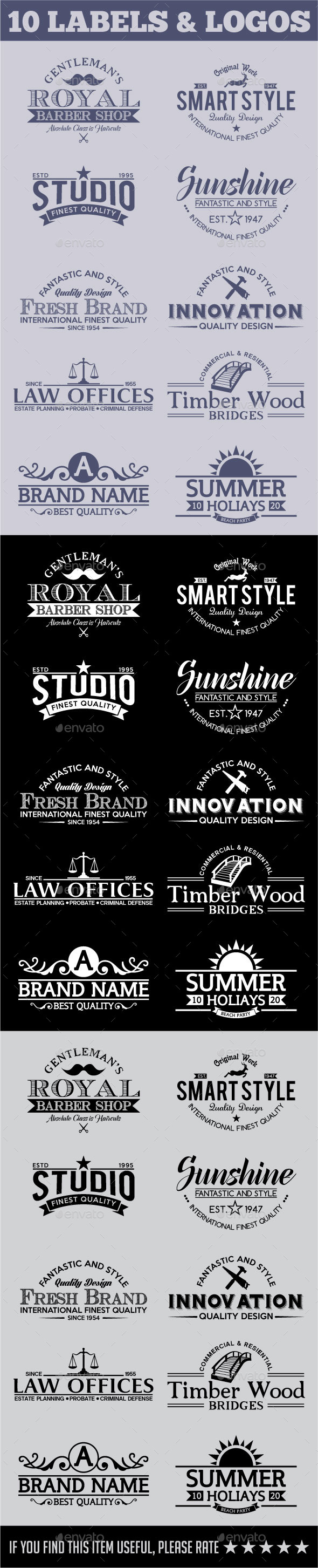 Retro Vintage Logotypes and Stickers - Badges & Stickers Web Elements