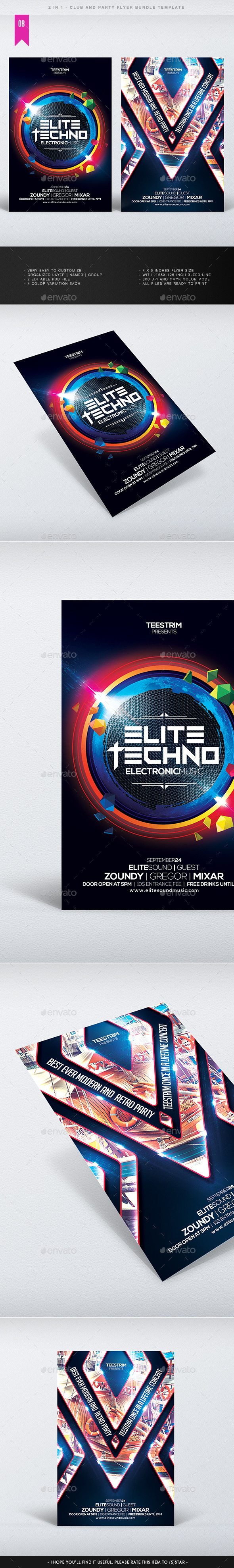 2 in 1 - Flyer Bundle V.8 - Clubs & Parties Events
