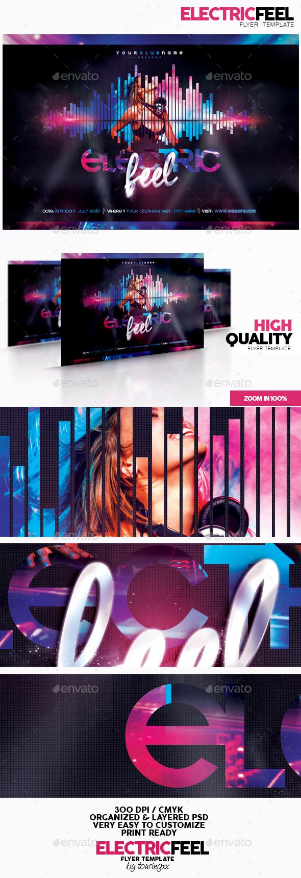 Electric Feel Flyer Template - Clubs & Parties Events