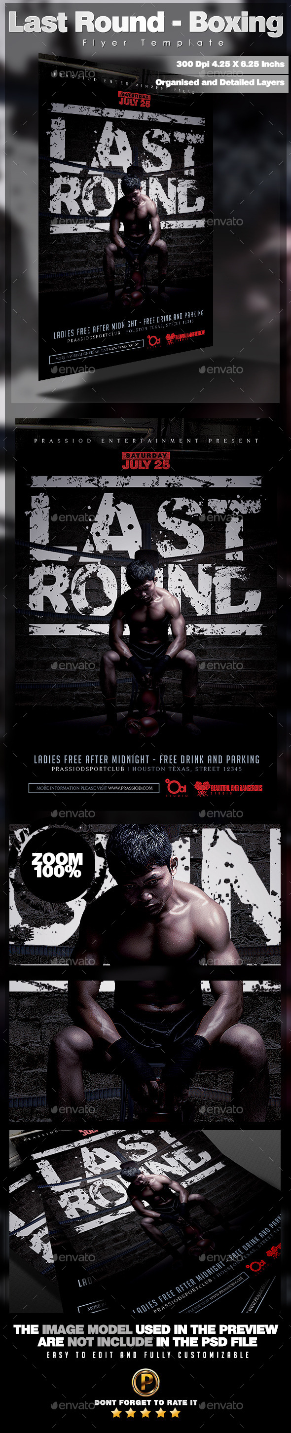 Last Round - Boxing Flyer Template - Sports Events