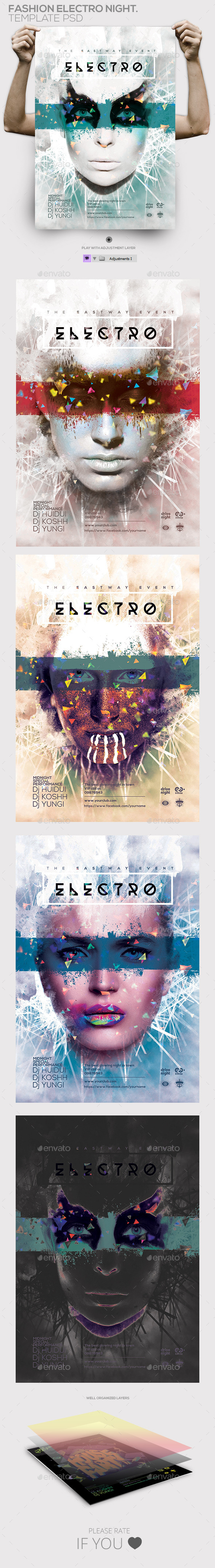 Electro Fashion Night Party Flyer / Poster - Events Flyers