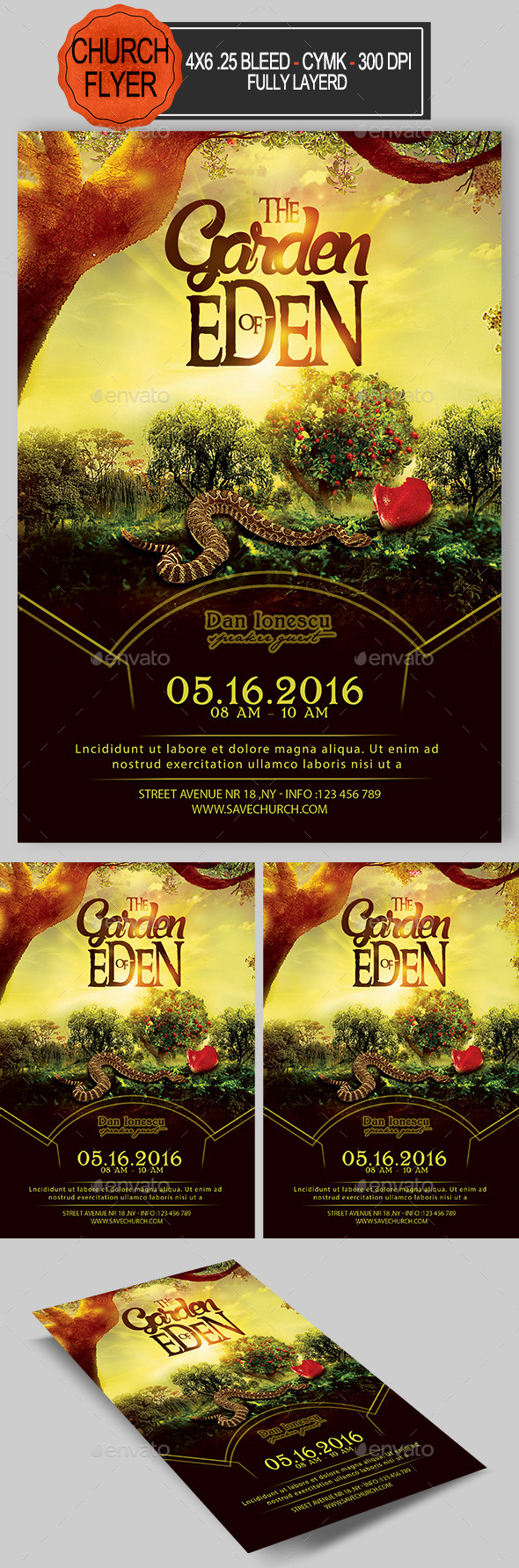 The Garden Of Eden Church Flyer - Church Flyers