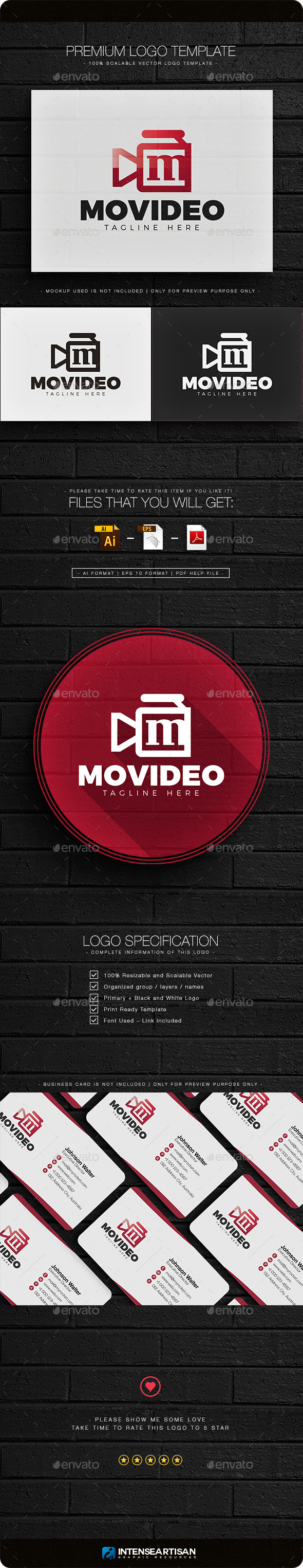 Movideo - Letter M Logo - Letters Logo Templates