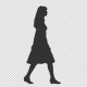 Silhouette of Walking Young Woman  - VideoHive Item for Sale