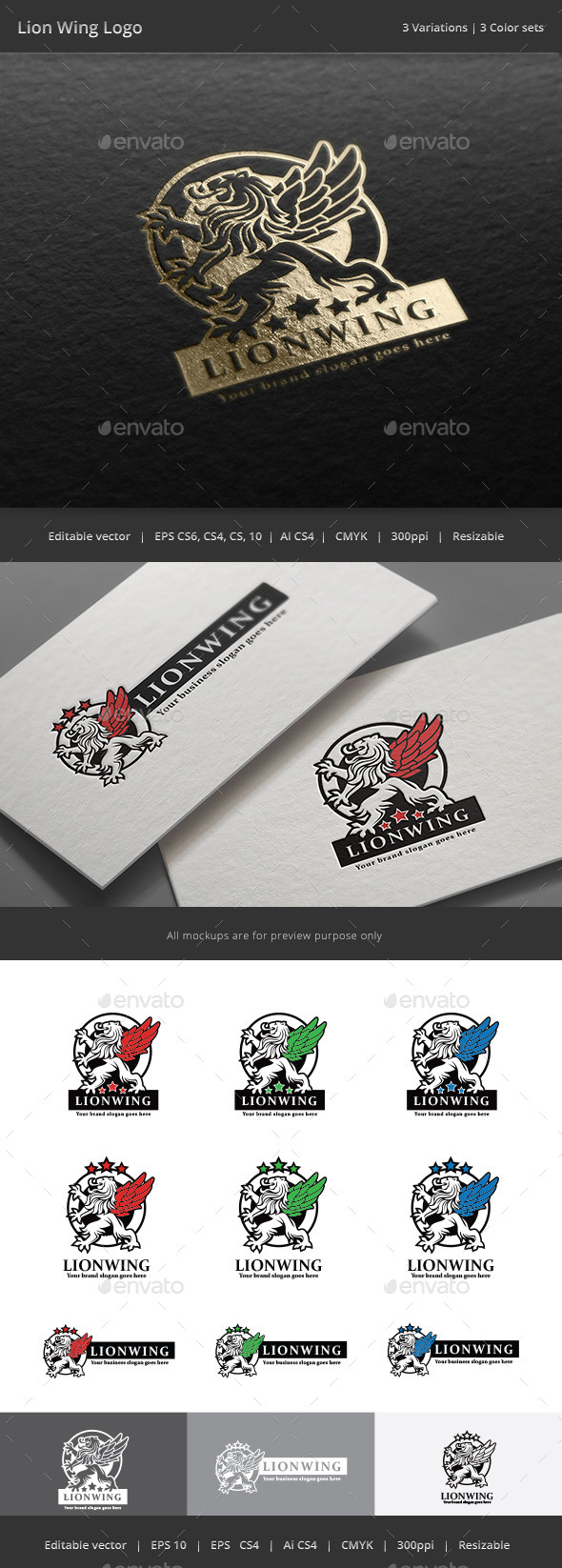 Lion Wing Crest Logo - Crests Logo Templates
