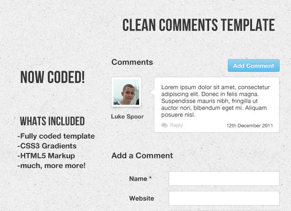 Clean Comment Template - CodeCanyon 1213587
