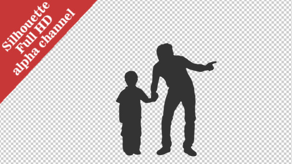 Silhouette of little boy standing with his father alt