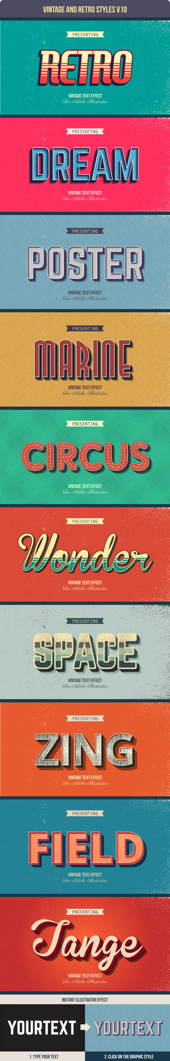 Vintage and Retro Styles V10 - Styles Illustrator