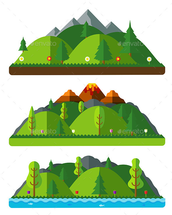 Design Nature Landscapes of Hills and Mountains - Landscapes Nature