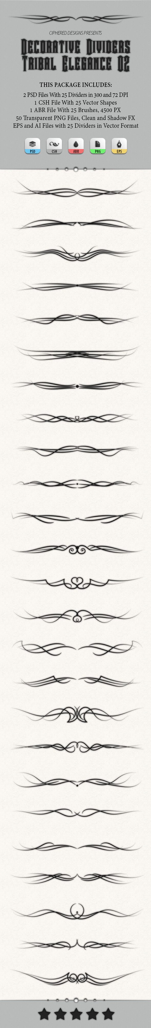 Decorative Dividers - Tribal Elegance 02 - Miscellaneous Shapes