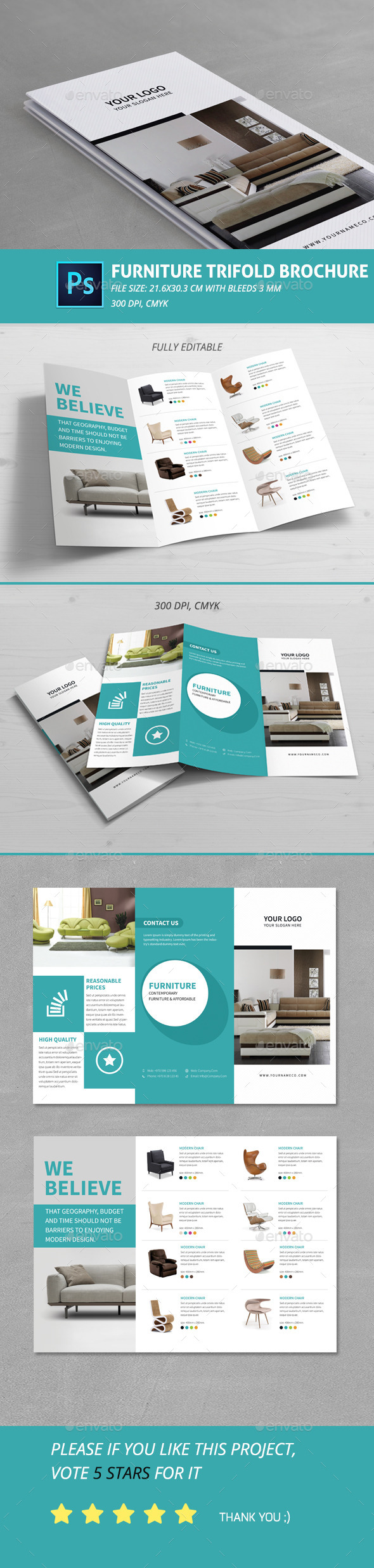 Furniture Trifold Brochure - Brochures Print Templates