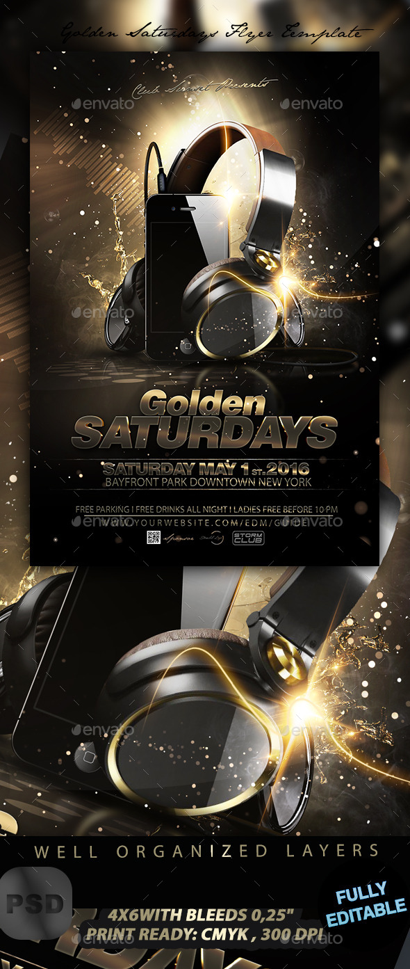 Golden Saturdays Flyer Template - Events Flyers