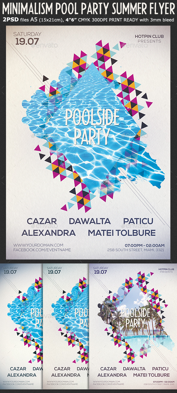 Minimalism Summer Party Flyer Template - Clubs & Parties Events