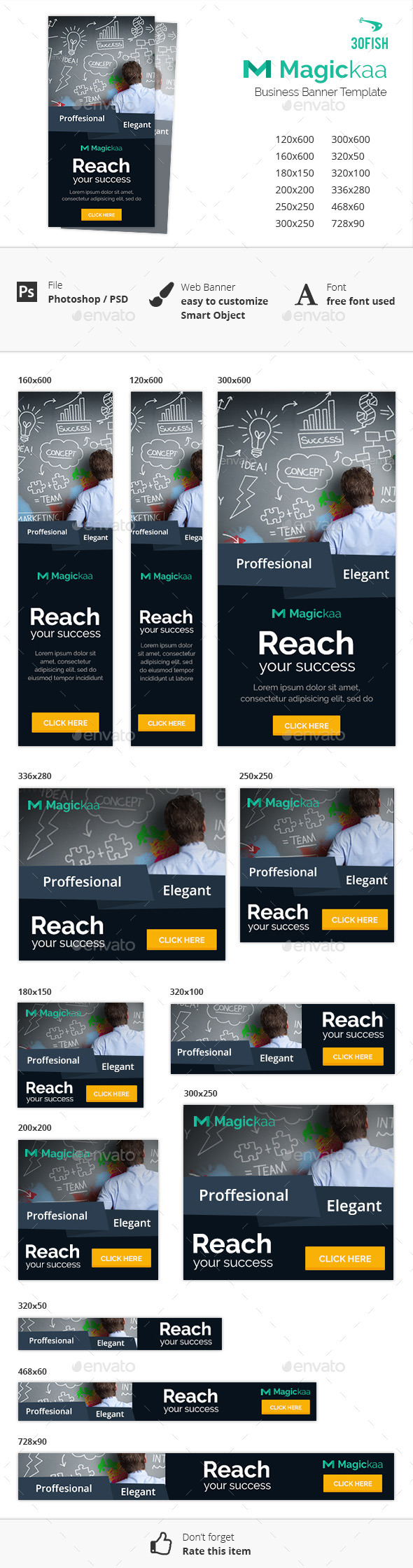 Magickaa Business Banner - Banners & Ads Web Elements
