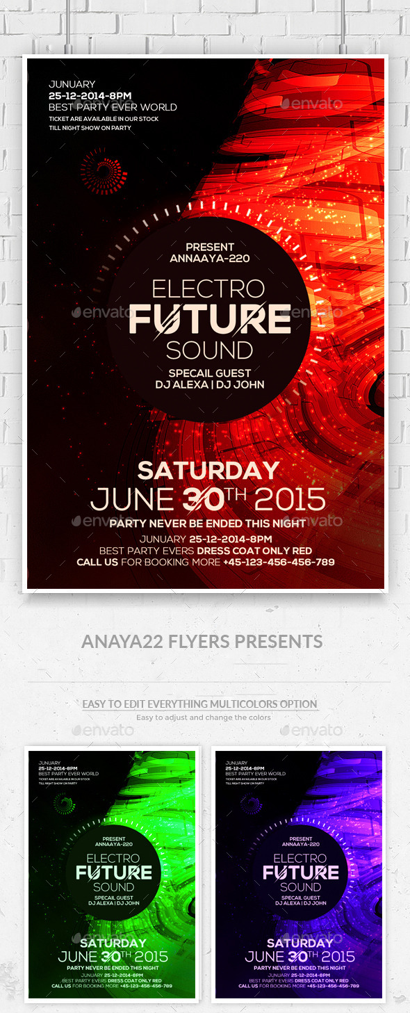Futuristic Flyer Psd Templates - Clubs & Parties Events