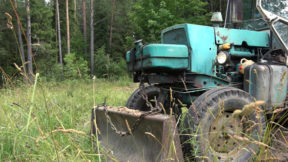 Old Soviet Tractor or Excavator Old Soviet Tractor or Excavator