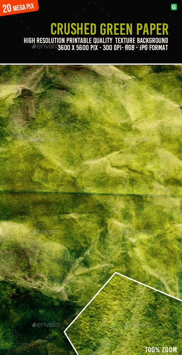 Crushed Green Paper 073 - Paper Textures