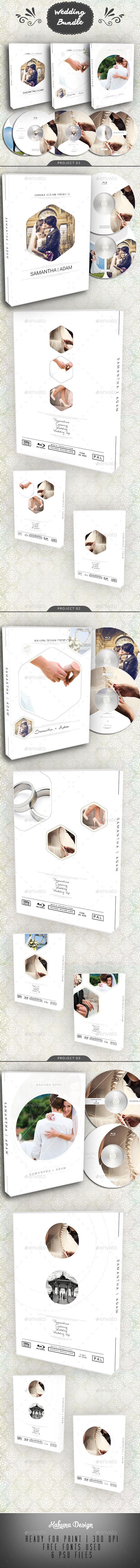 Wedding DVD / Blu-Ray Cover Bundle 2 - CD & DVD Artwork Print Templates