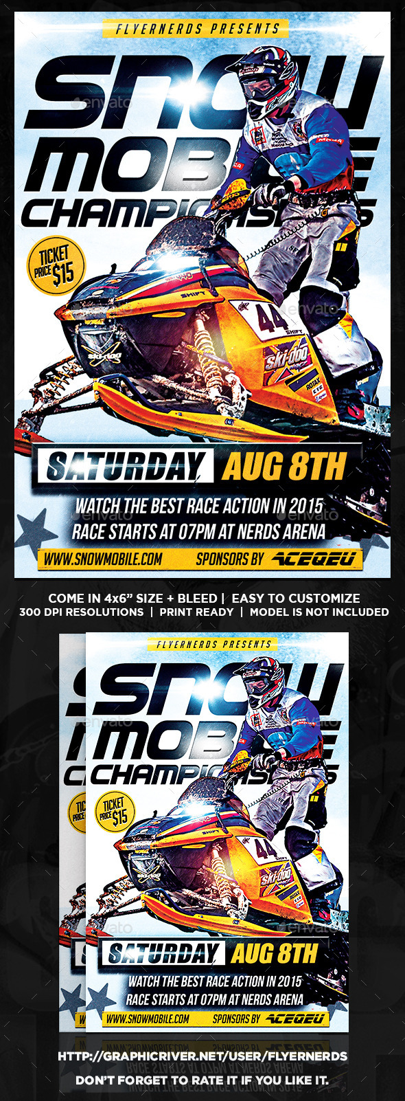 Snow Mobile Championships Sports Flyer - Sports Events
