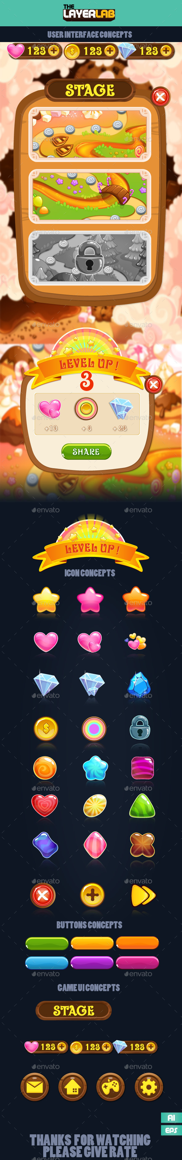 Game UI Concepts - User Interfaces Game Assets