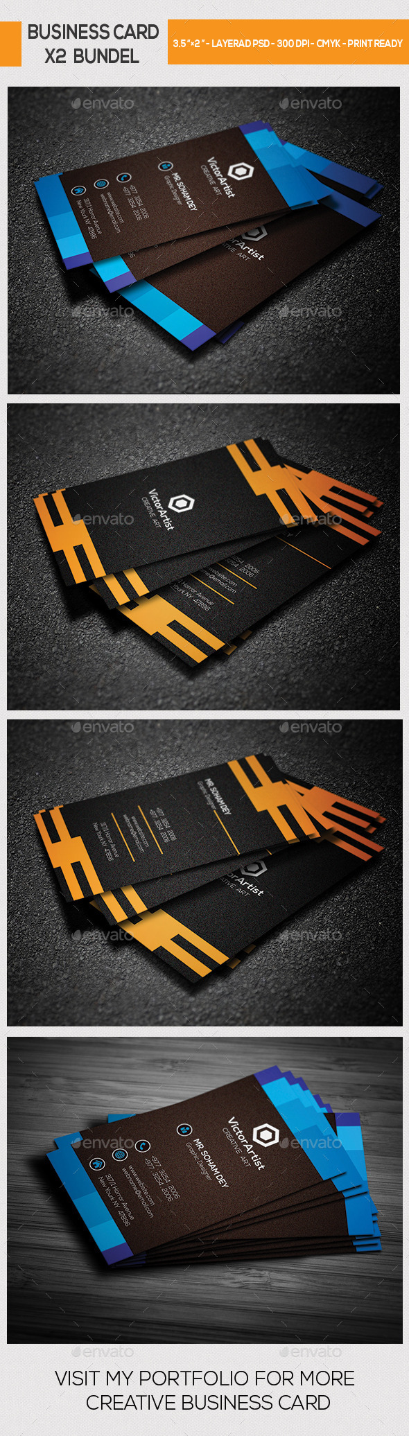 X2 Creative Business Card Bundle - Corporate Business Cards
