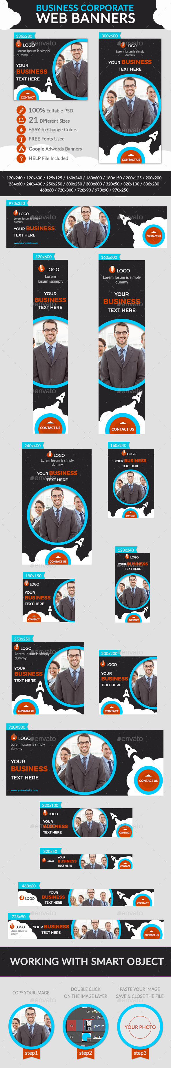 Corporate Banners - Banners & Ads Web Elements
