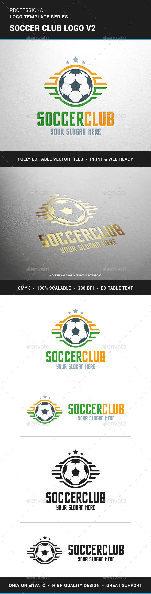 Soccer Club Logo Template v2 - Objects Logo Templates