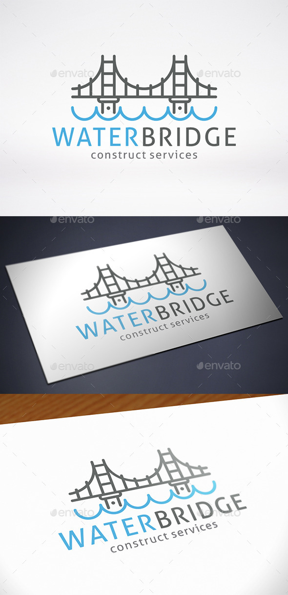 Bridge Water Logo Template - Buildings Logo Templates
