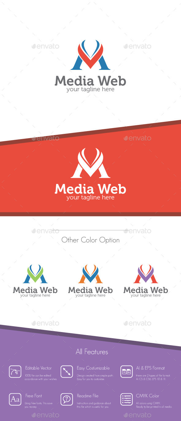 Media Web - Letter M Logo - Letters Logo Templates