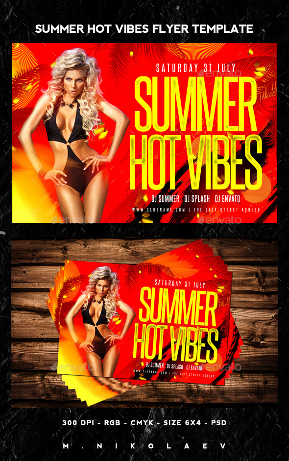 Summer Hot Vibes Flyer - Clubs & Parties Events