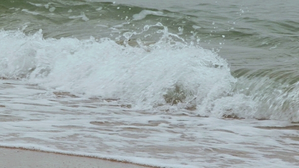 Sea Waves Washing Seashore