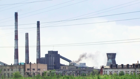 Industrial Towers At Electric Station