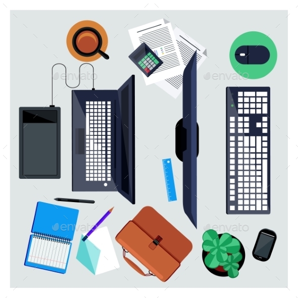 Workplace With Computers - Computers Technology