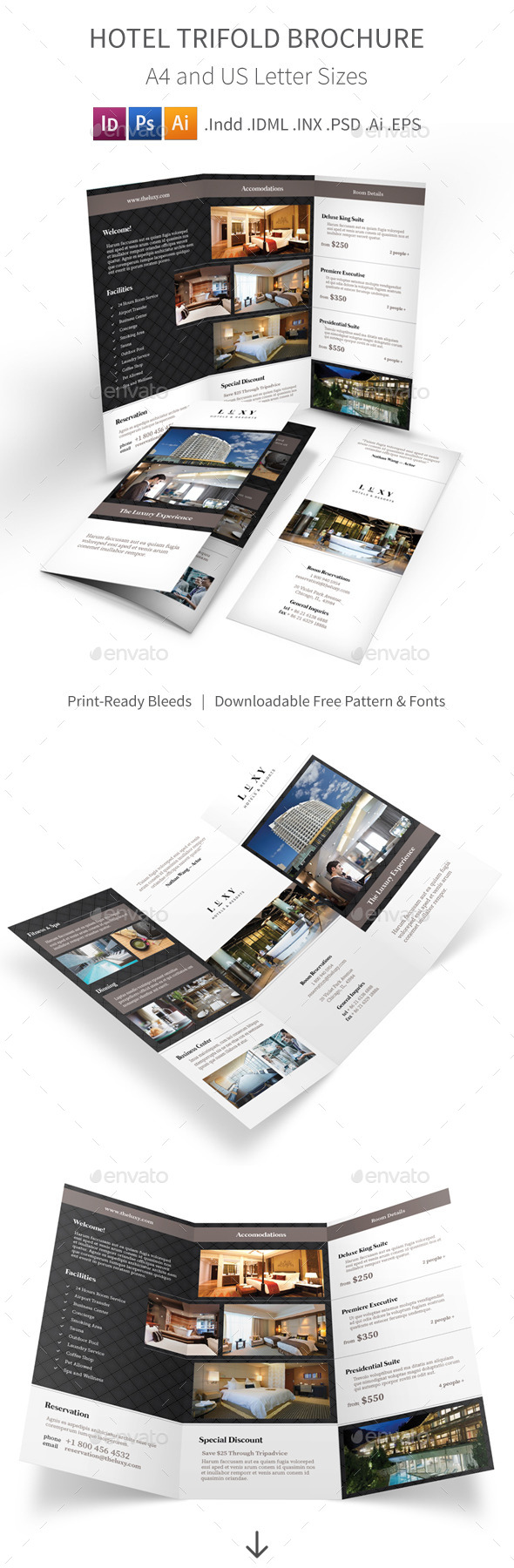 Hotel Trifold Brochure by Mike_pantone | GraphicRiver