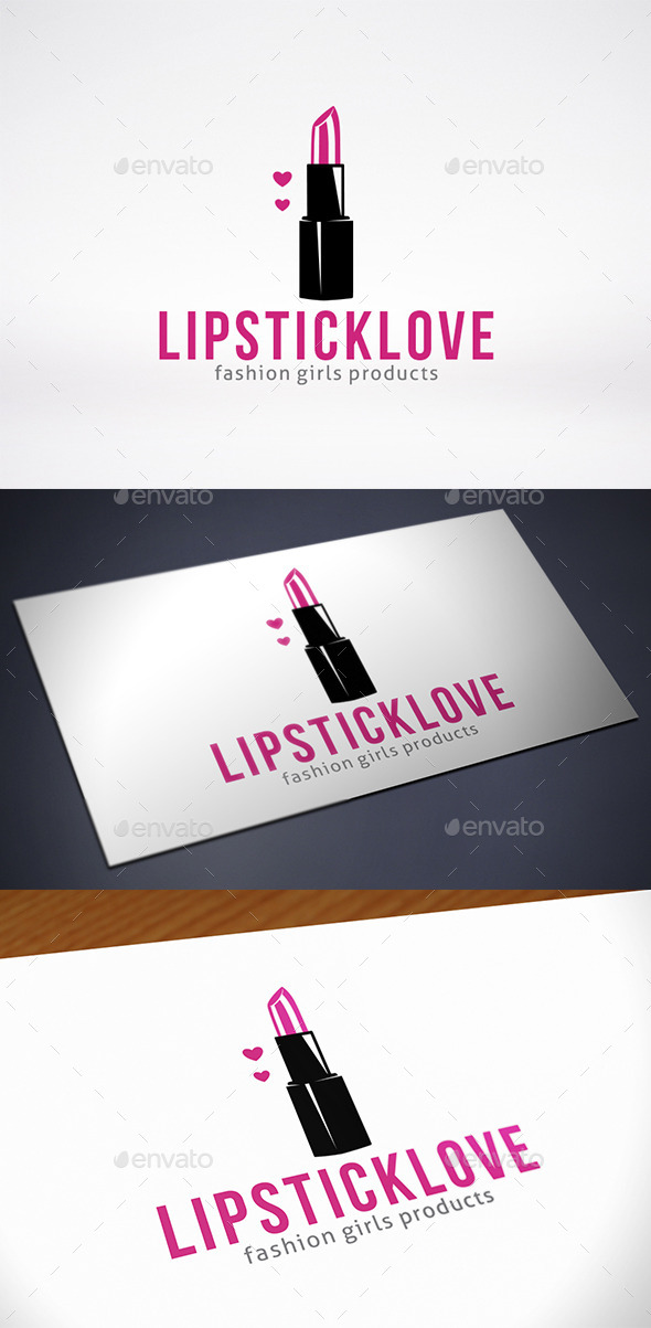 Lipstick Love Logo Template - Objects Logo Templates