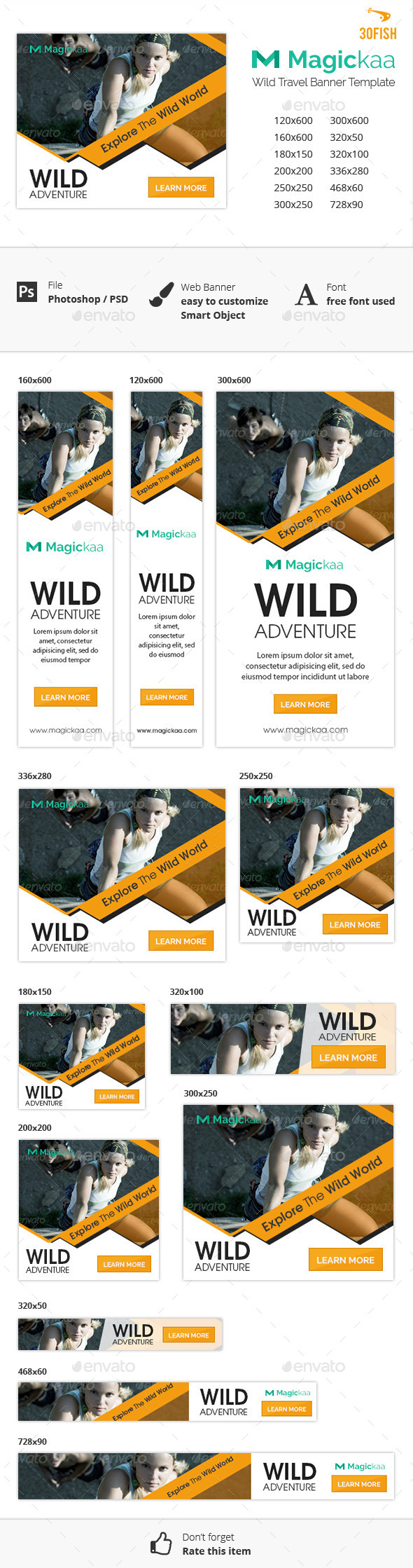 Magickaa Wild Travel Banner - Banners & Ads Web Elements