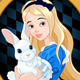 Alice with White Rabbit, Vectors | GraphicRiver