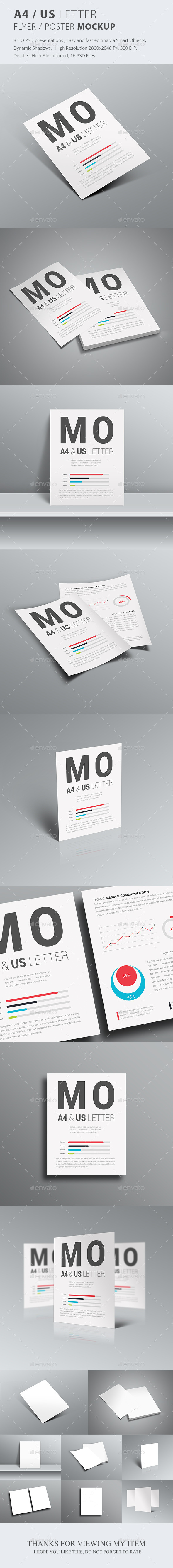 A4 / US Letter / Poster / Flyer Mockup - Flyers Print