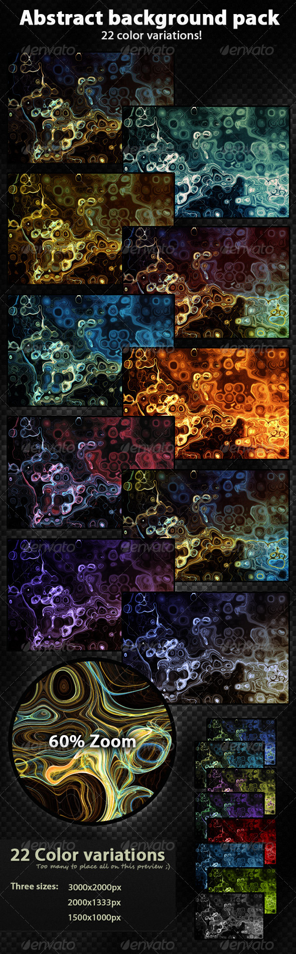 Abstract Background Pack - 22 Color Variations - Abstract Backgrounds